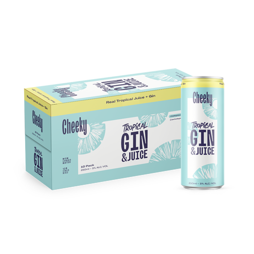 Cheeky Rascal Gin Shop Cheeky Tropical Gin & Juice 5% 10 Pack Cans 250ml at Liquorland