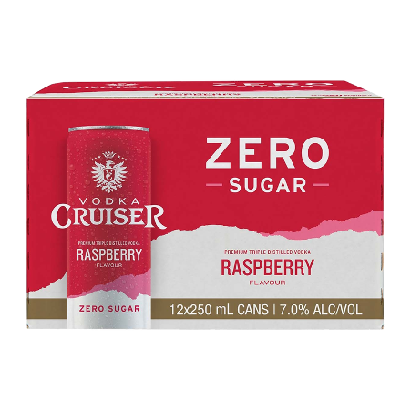 Cruiser Blue Raspberry Shop Cruiser Zero Sugar Raspberry 7% 12 Pack Cans 250ml at Liquorland