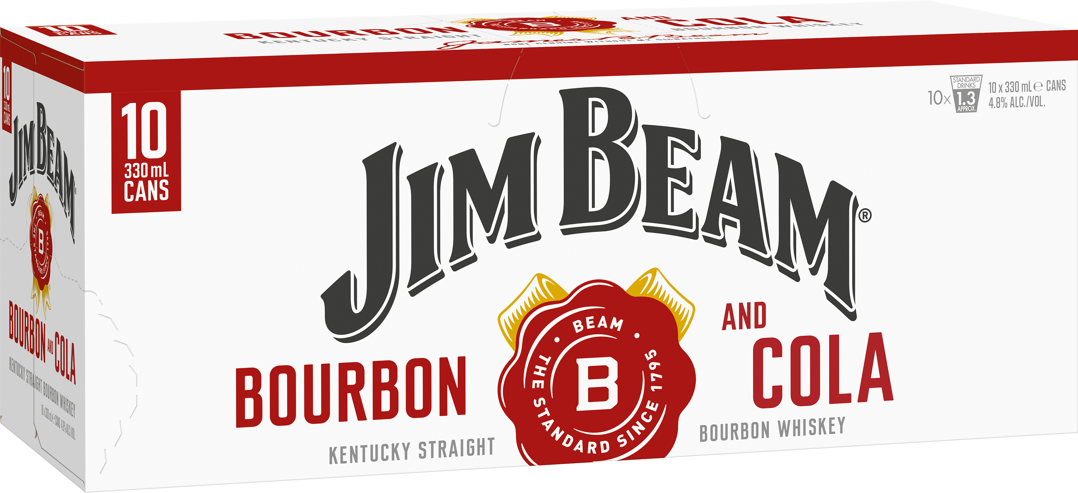 Shop Jim Beam & Cola 4.8% 10 Pack Cans 330ml at Liquorland