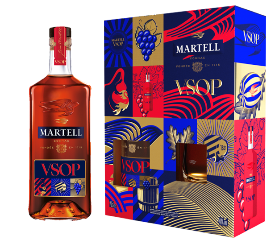 Shop Martell Vsop Rb 700ml With Glasses Gift Pack at Liquorland