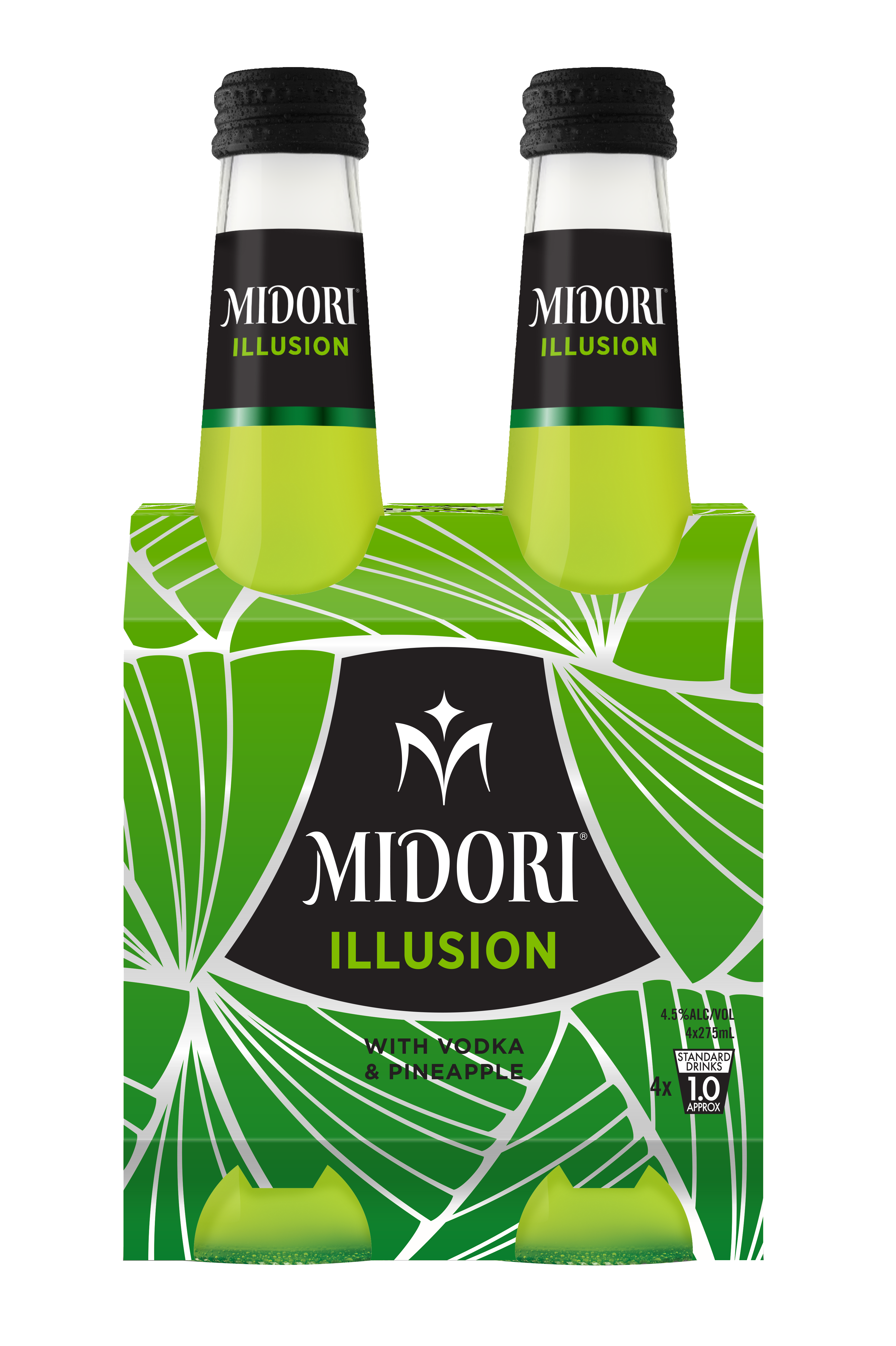 未使用mastermind JAPANUmbrella Bottle 270ml Shop Midori Illusion 4 Pack Bottles 275ml at Liquorland