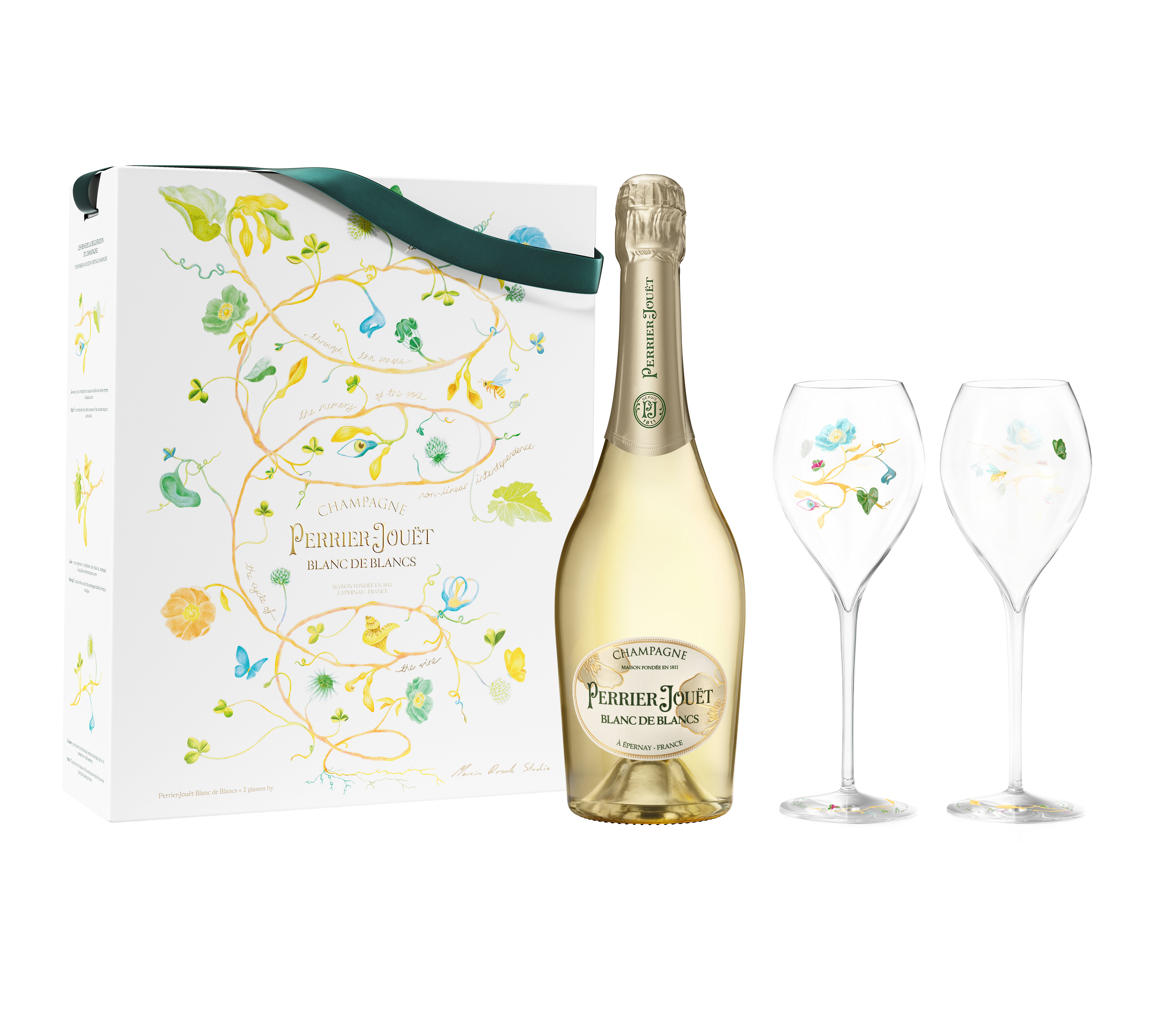 Shop Perrier-jouet Blanc De Blancs + 2 Flutes Gift Box 750ml at