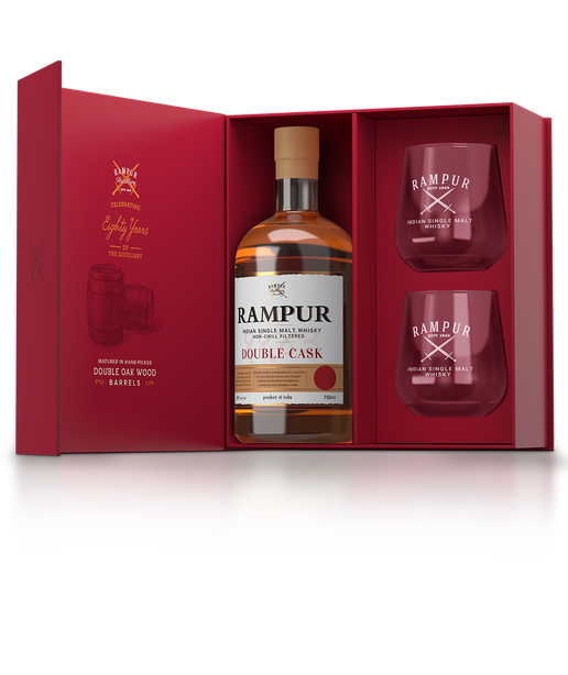 Shop Rampur Double Cask With 2 Glasses 750ml at Liquorland